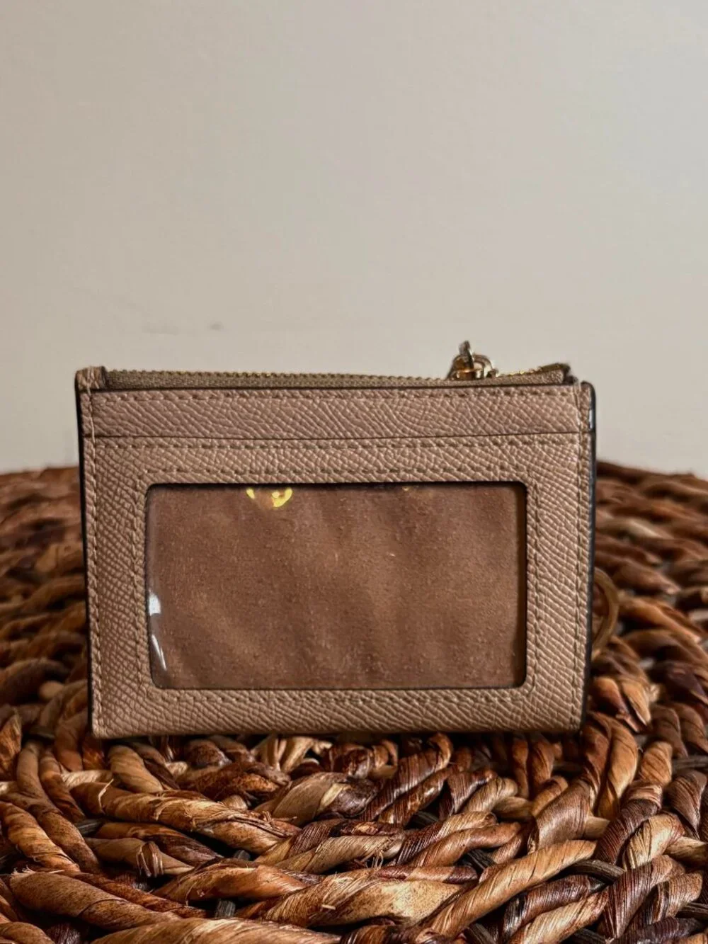 COACH- Brown Mini Cardholder with Keychain